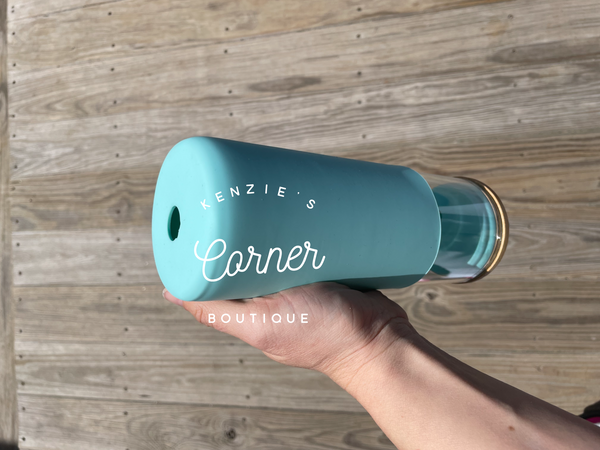 Not for sublimation Blank 22 oz glass water bottles with silicon sleeve