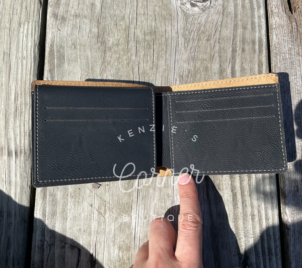 Black laserable leatherette wallet