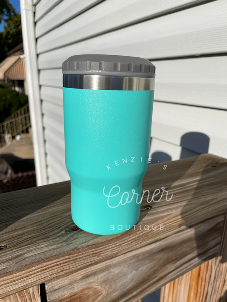 Blank powder coated 4-in-1 can cooler tumbler