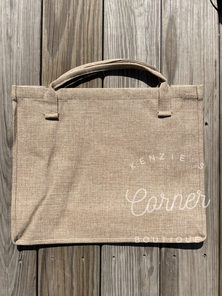 Blank burlap and white sublimation tote bag (large and medium size)