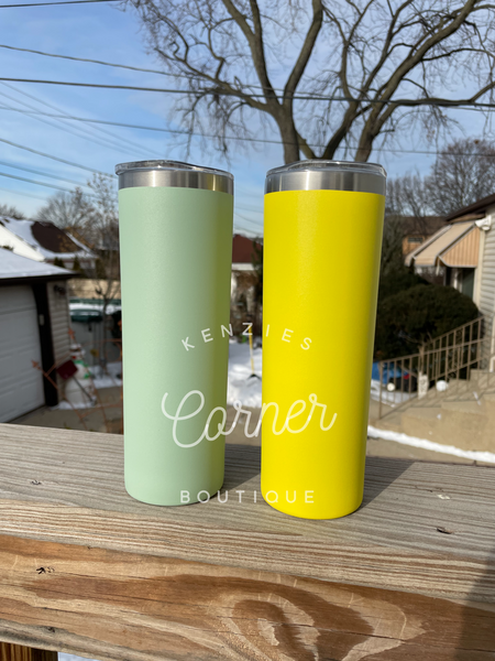 Blank powder coated 20 oz skinny tumbler