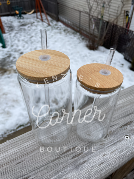 Blank 16 ounce clear glass cup for sublimation