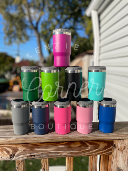Blank powder coated 4-in-1 can cooler tumbler