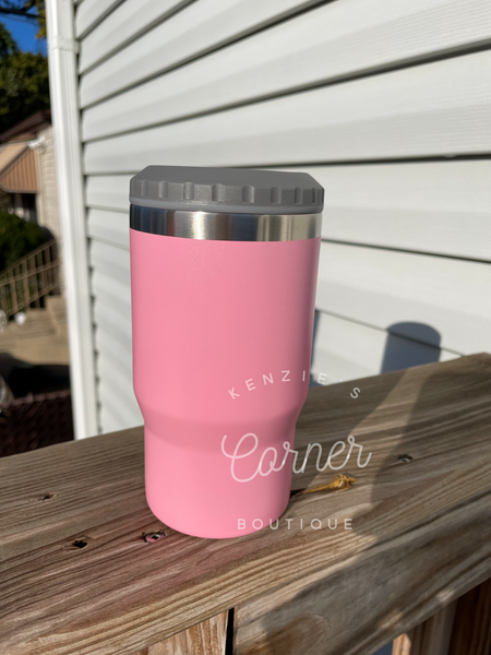 Blank powder coated 4-in-1 can cooler tumbler