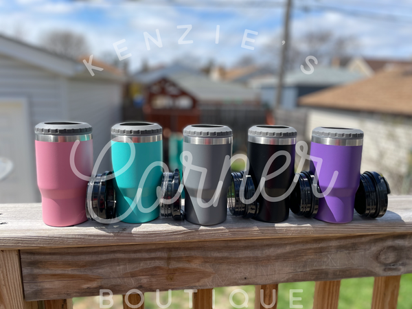 Blank powder coated 4-in-1 can cooler tumbler