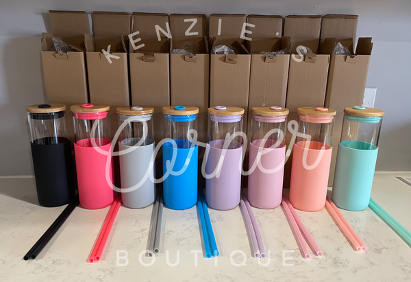 Not for sublimation Blank 22 oz glass water bottles with silicon sleeve