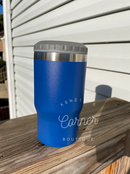 Blank powder coated 4-in-1 can cooler tumbler
