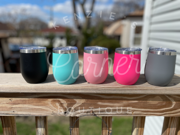 Blank powder coated wine tumbler