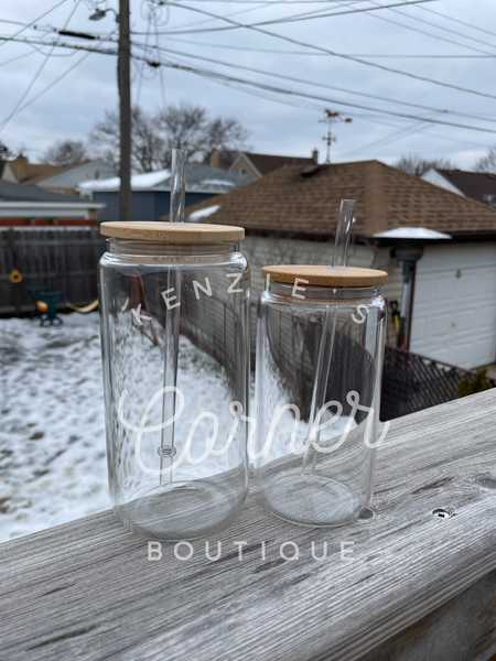 Blank 16 ounce clear glass cup for sublimation