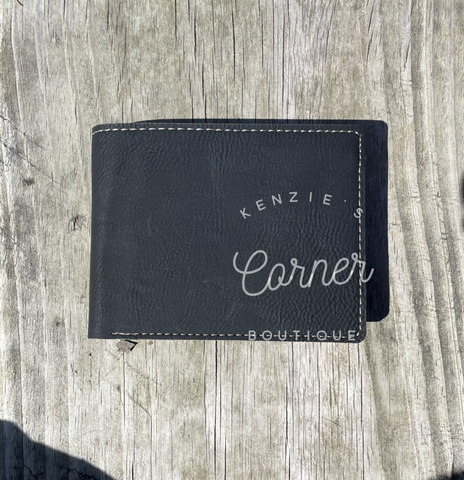 Black laserable leatherette wallet