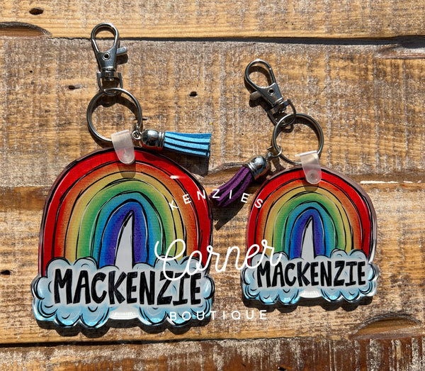 Blank Acrylic rainbow keychain tag