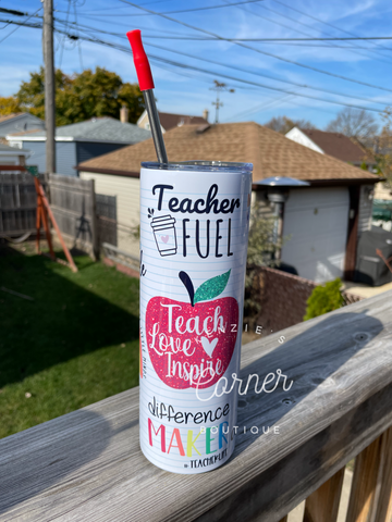 Teacher quote 20 oz skinny tumbler