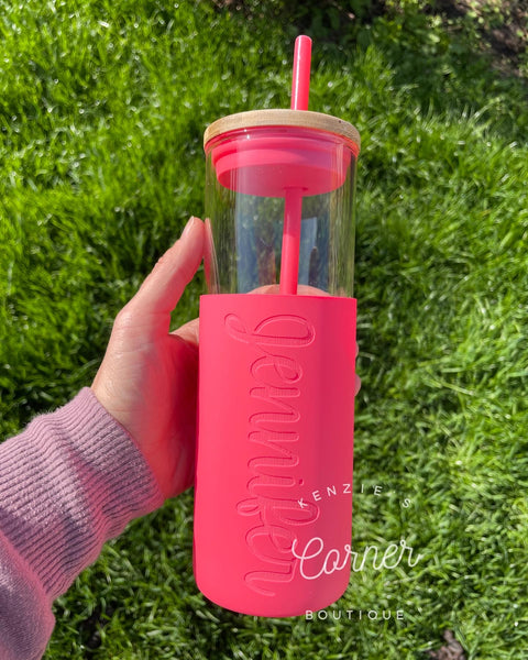 Not for sublimation Blank 22 oz glass water bottles with silicon sleeve