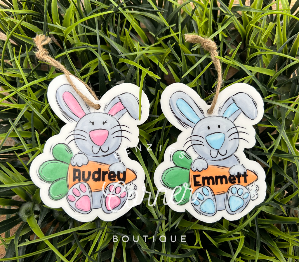 Blank Acrylic bunny Easter tag