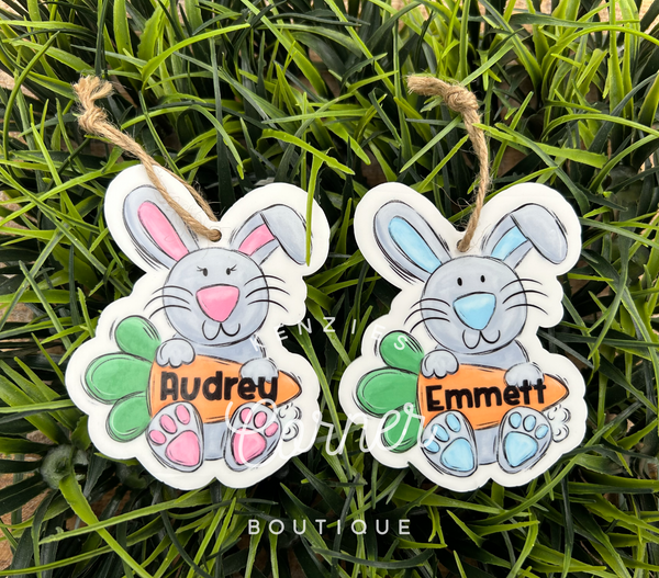 Blank Acrylic bunny Easter tag