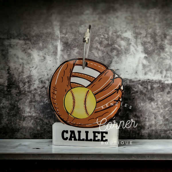 Blank Acrylic baseball or softball MITT tag