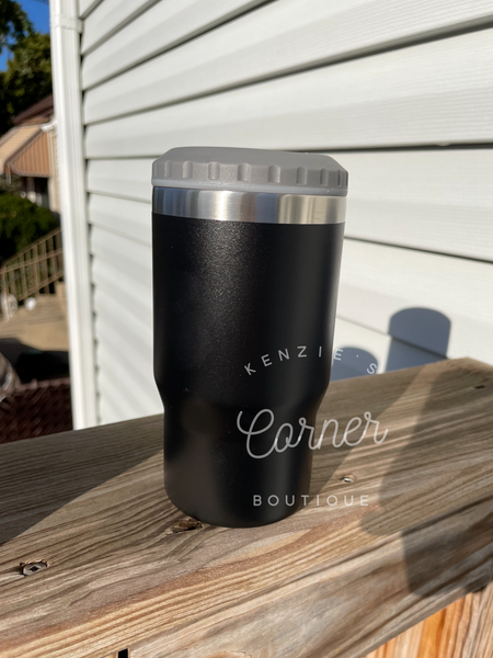 Blank powder coated 4-in-1 can cooler tumbler