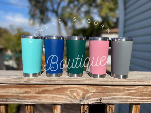 Blank powder coated 20 oz regular tumbler