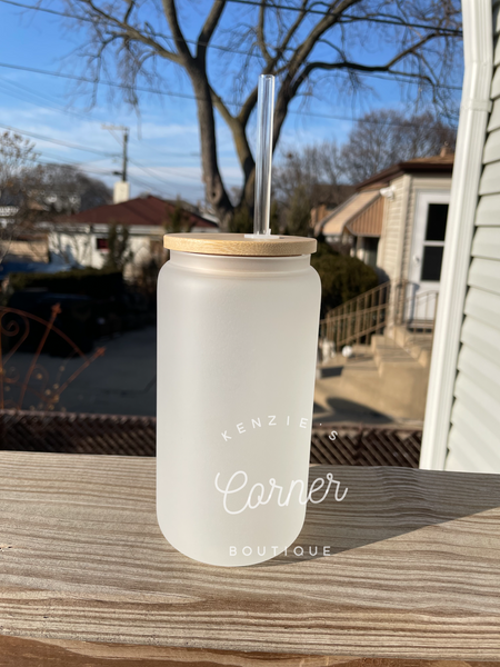 Blank 16 ounce frost glass cup for sublimation