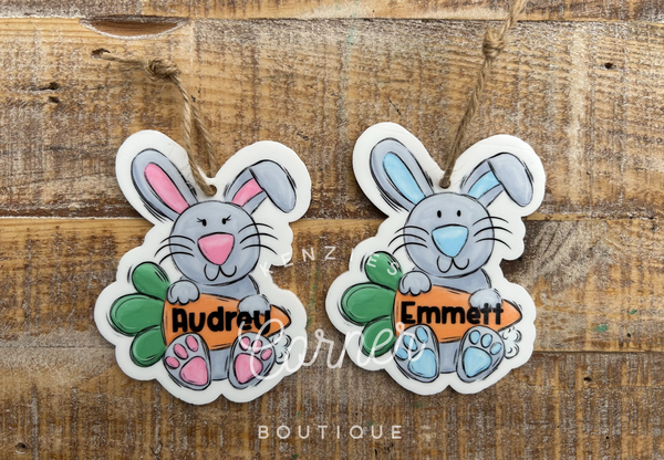 Blank Acrylic bunny Easter tag