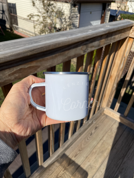 Blank 10 oz enamel mugs for sublimation