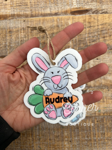 Blank Acrylic bunny Easter tag