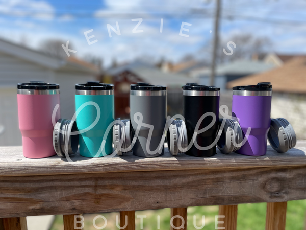 Blank powder coated 4-in-1 can cooler tumbler