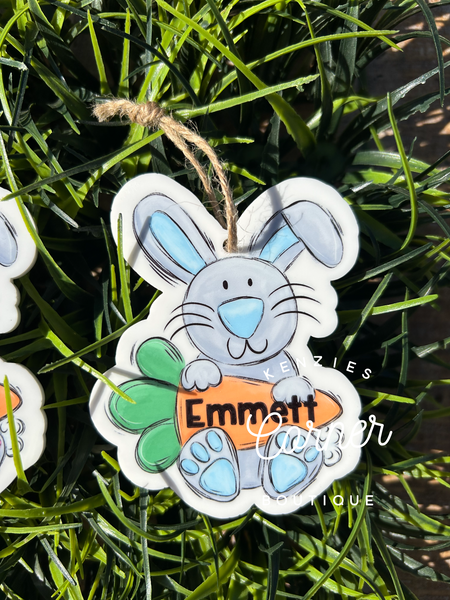 Blank Acrylic bunny Easter tag