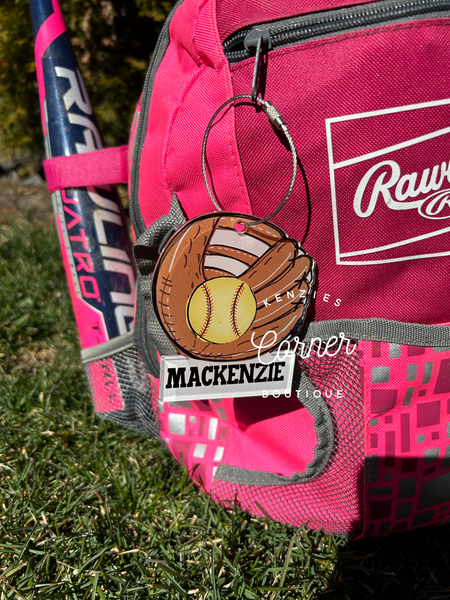 Blank Acrylic baseball or softball MITT tag