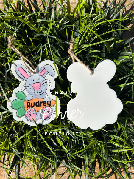 Blank Acrylic bunny Easter tag