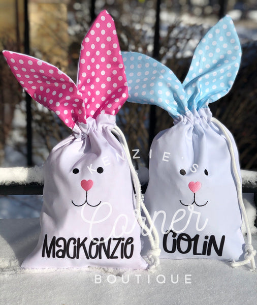 Blank sublimation polka dot Bunny bag