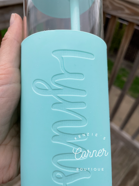 Not for sublimation Blank 22 oz glass water bottles with silicon sleeve