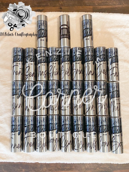 Blank 20 ounce SILVER straight skinny tumblers for sublimation