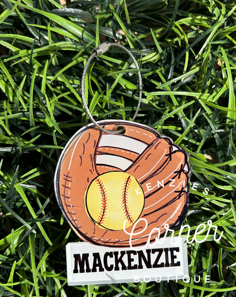 Blank Acrylic baseball or softball MITT tag