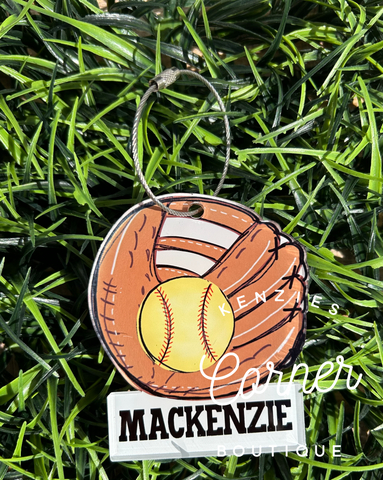 Blank Acrylic baseball or softball MITT tag
