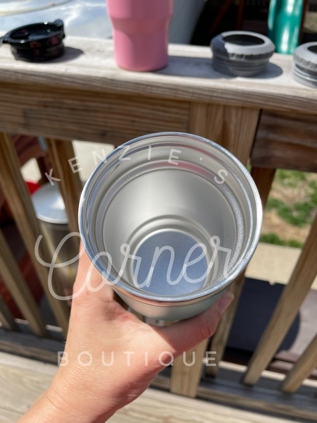 Blank powder coated 4-in-1 can cooler tumbler