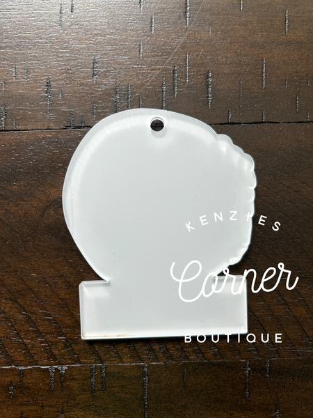 Blank Acrylic baseball or softball MITT tag