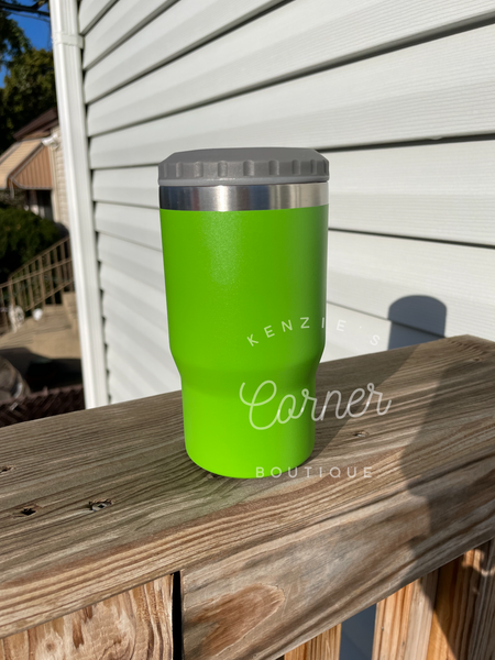 Blank powder coated 4-in-1 can cooler tumbler