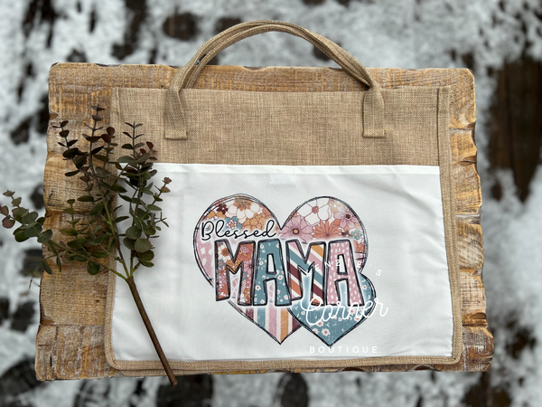 Blank burlap and white sublimation tote bag (large and medium size)