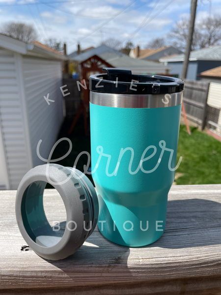 Blank powder coated 4-in-1 can cooler tumbler