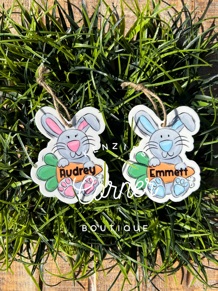 Blank Acrylic bunny Easter tag