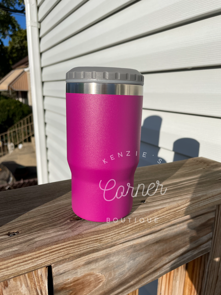 Blank powder coated 4-in-1 can cooler tumbler