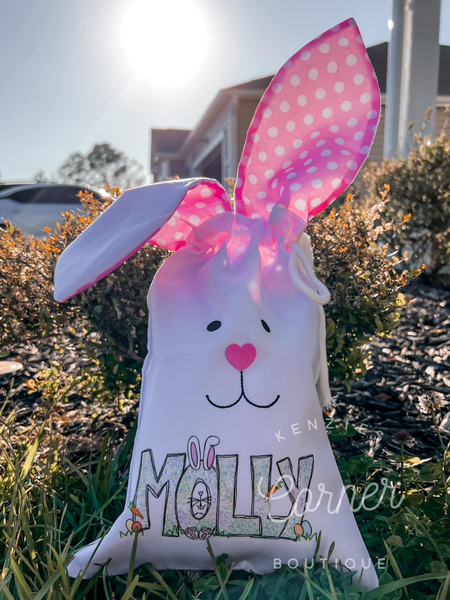 Blank sublimation polka dot Bunny bag