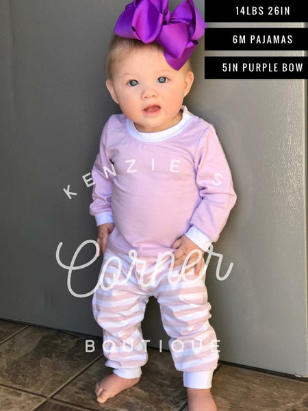 Purple 4 inch double bow